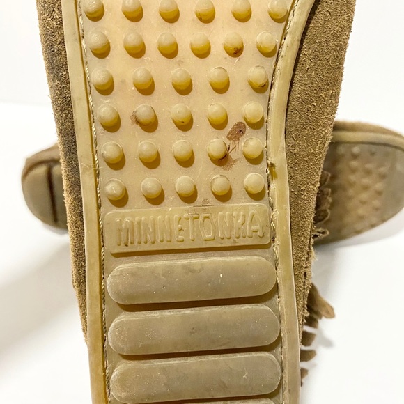 Minnetonka Double Fringe Suede Moccasin Booties - Picture 11 of 12